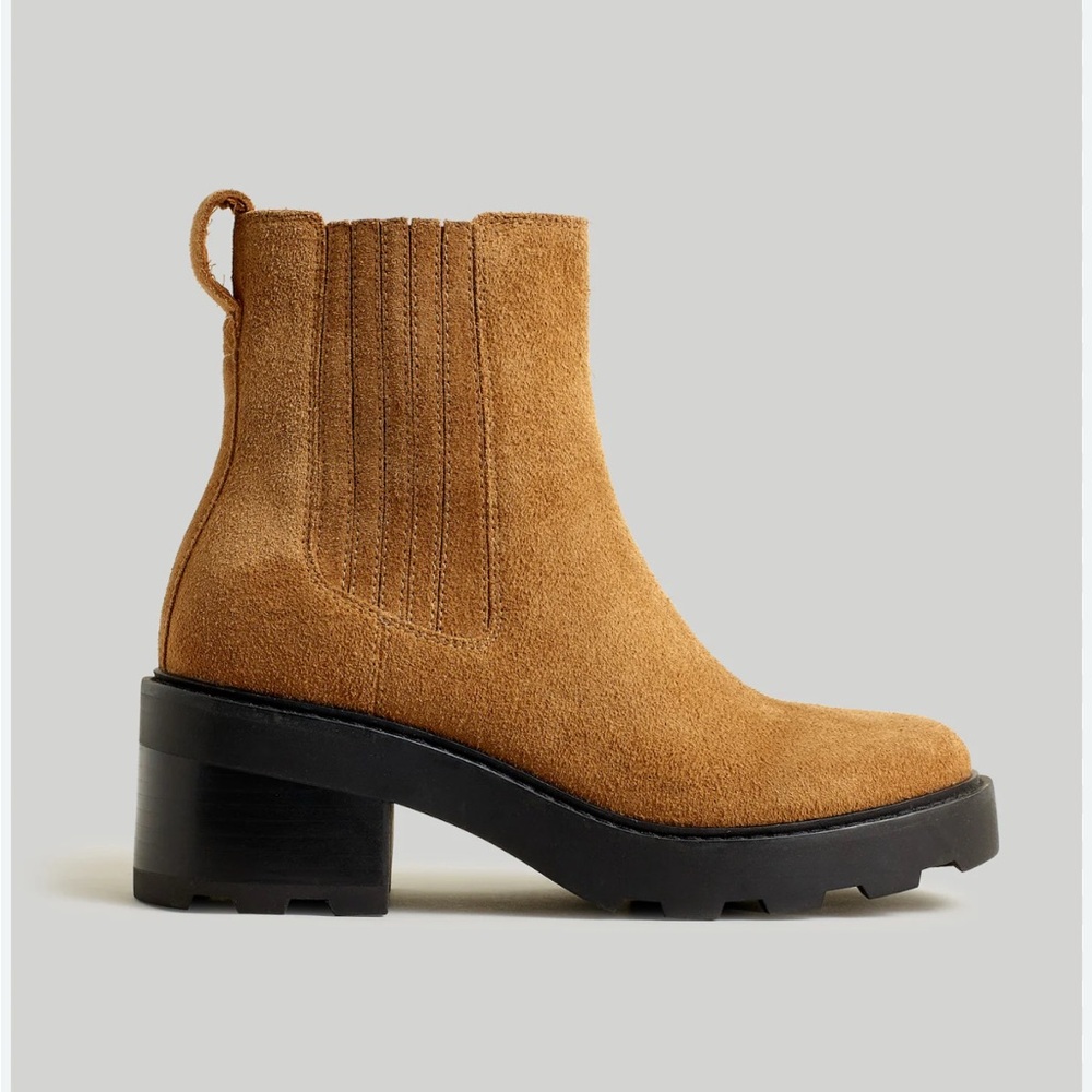 New Madewell Gwenda Platform Ankle Boot tan suede boots new without box size 9